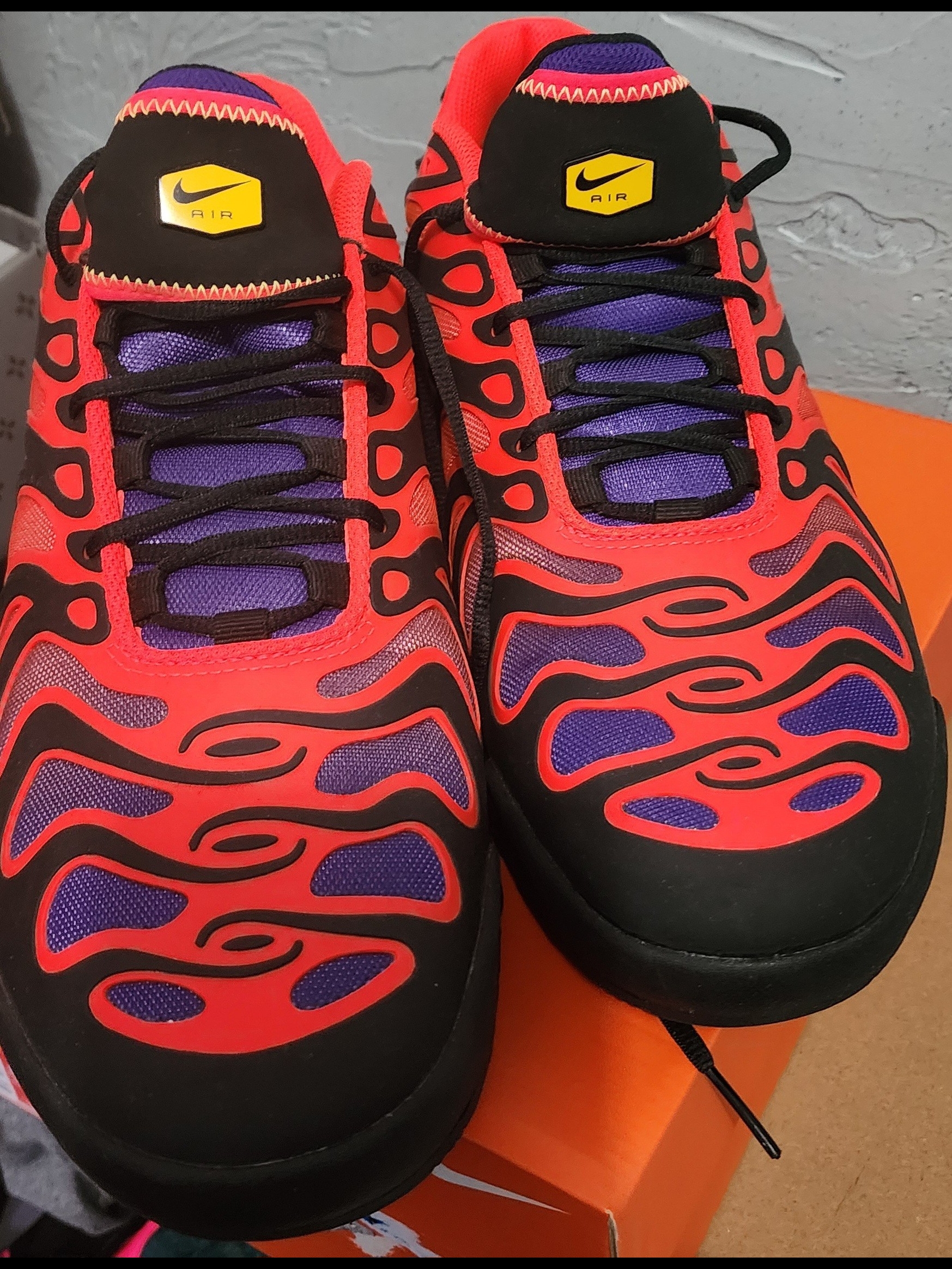 Nike Air Vibrant Red & Purple Athletic Sneakers